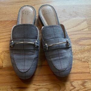 A New Day Women's Checkered Slip-On Loafers - Black and Gray